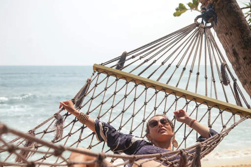 Hamacs, détente au Sri Lanka.